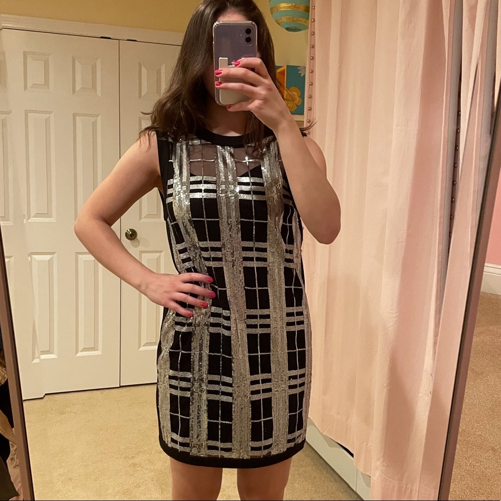 Black and silver short dress